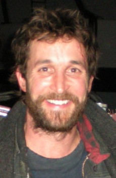 Noah Wyle on the set of Falling Skies