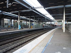 Parramatta railway station platforms from Westmead end
