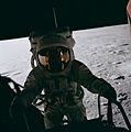 Pete Conrad on LM ladder, Apollo 12