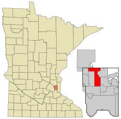 Location of the city of Shoreviewwithin Ramsey County, Minnesota
