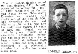 Robert Menzies, age 13
