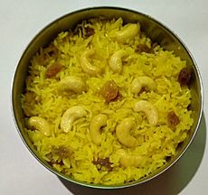 Saffron Rice Or Basmati Rice Kesari Bath - higher resolution