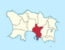 Location of Saint HelierSaint-Hélier in Jersey