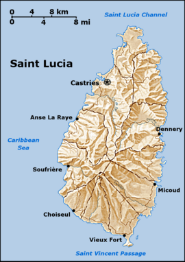 Saint Lucia geography map en