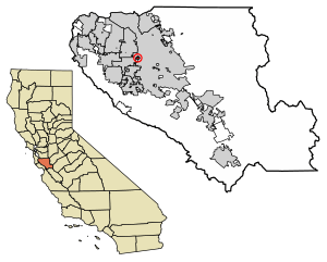 Location of Burbank in Santa Clara County.