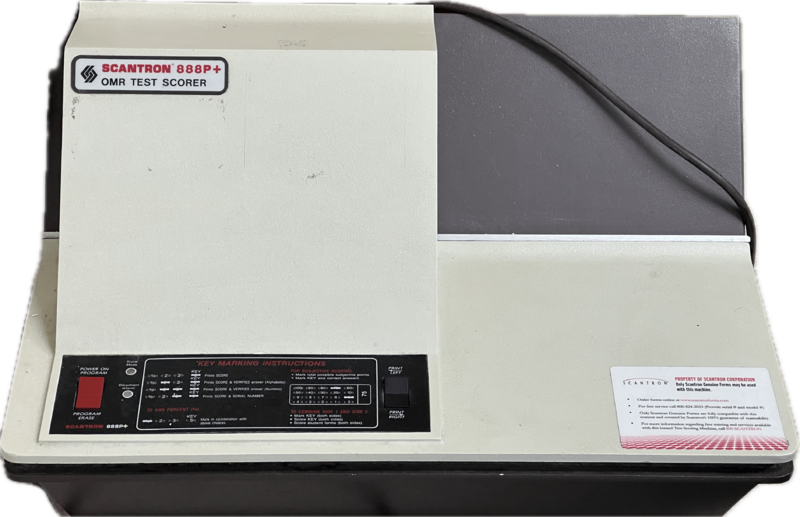 Scantron 888P+ machine (background removed)