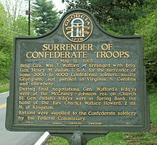 Surrender Confederate forces North Georgia plaque