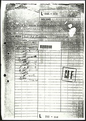 Susan Dorothea Mary Therese Hilton government file