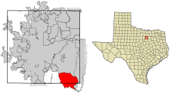 Location of Mansfield in Tarrant County, Texas