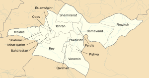 Counties of Tehran province