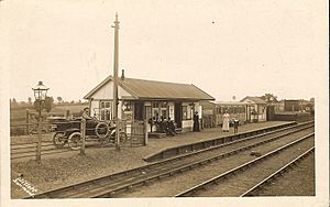 Thaxted railway station (postcard)