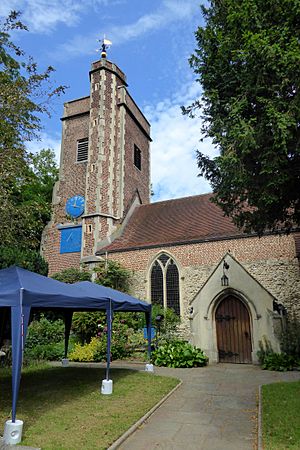 Tower and Entrance of St Mary's Church, Barnes.jpg