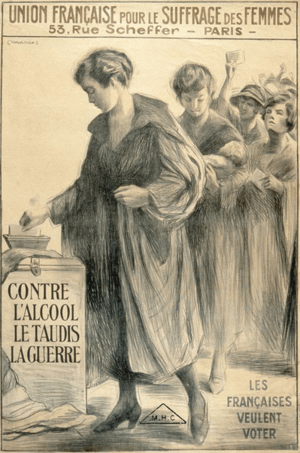 Union française pour le suffrage des femmes 1909 poster.png