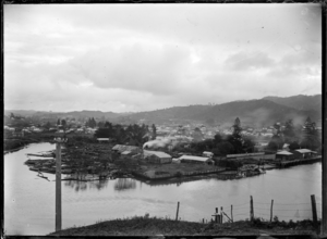View of Whangarei from the foot of Parahaki. ATLIB 287525