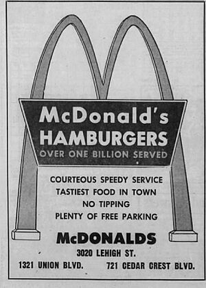 1964 - McDonalds - 10 Jul MC - Allentown PA