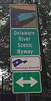 2014-05-10 13 19 43 Delaware River Scenic Byway sign along New Jersey Route 175 at New Jersey Route 29 cropped