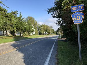 2018-10-09 09 16 29 View north along Cape May County Route 607 (Bayshore Road) just north of Cape May County Route 606 (Sunset Boulevard) in West Cape May, Cape May County, New Jersey
