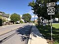 2022-09-22 16 16 11 View east along Pennsylvania State Route 23 (Main Street) just east of Pennsylvania State Route 82 (Chestnut Street) in Elverson, Chester County, Pennsylvania