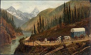 A Prairie Schooner on the Cariboo Road or in the vicinity of Rogers Pass, Selkirk Mountains
