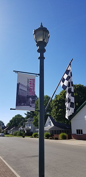 Arcadia Indiana street lamp and banner