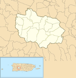 Barrios of Adjuntas, Puerto Rico locator map