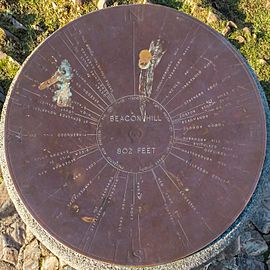 Beacon Hill, Leicestershire - toposcope plate