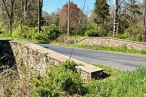 Bowne Station Road stone arch bridge over tributary of the Alexauken Creek, Bowne, NJ