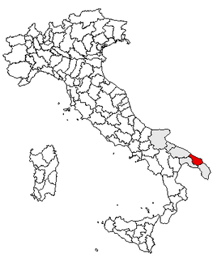 Location of Province of Brindisi