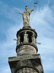Britannia at the top of Nelson's monument. - geograph.org.uk - 268664