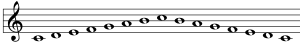 C Major scale (up and down)