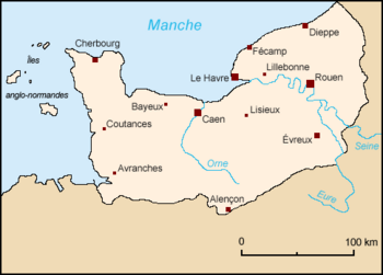 Normandy's historical borders in the northwest of France and the Channel Islands