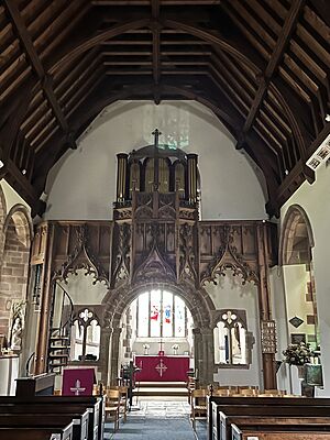 Chancel screen and organ in Curdworth Church