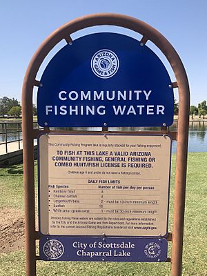 Chaparral Lake in Scottsdale Arizona is a Community Fishing Water