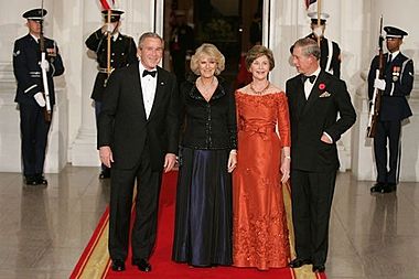 Charles, Camilla and the Bushs at the White House
