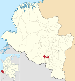 Location of the municipality and town of Sapuyes in the Nariño Department of Colombia.