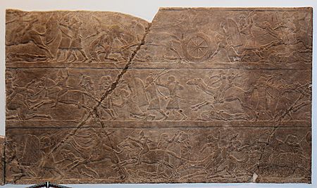 Combat between Assyrians and Arabs during the reign of Ashurbanipal 660-650 BCE British Museum BM 124925