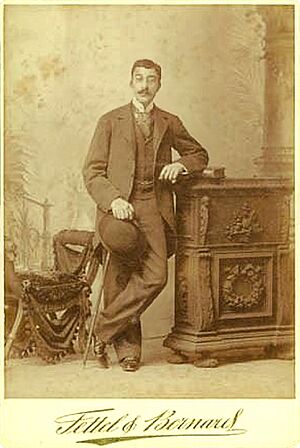 Constantine Cavafy with cane and hat in hand Photograph dated 1896 Alexandria Egypt