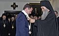 Dmitry Medvedev receives the Saint Sava award from Serbian Orthodox Church