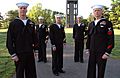 Five US Navy petty officers in uniform