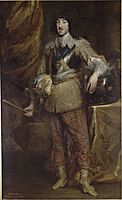 Full length portrait painting of Gaston of France, Duke of Orléans in 1634 by Anthony van Dyck (Musée Condé)