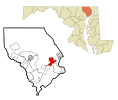 Location in Harford County, Maryland