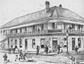 Illustration of the Australian Hotel, Brisbane, circa 1886