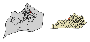 Location of Rolling Hills in Jefferson County, Kentucky