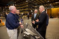 Joe Biden and Sonny Perdue tour Impulse Manufacturing