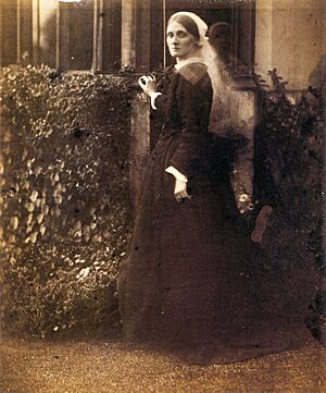 Julia Duckworth in Garden, by Julia Margaret Cameron