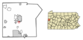 Lawrence County Pennsylvania Incorporated and Unincorporated areas South New Castle Highlighted