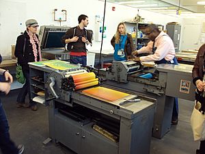 Letterpress printing at Washington University in St. Louis during the 2011 SGCI conference