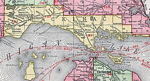 Mackinac County, Michigan map (1911)
