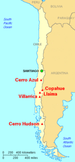 Map chile volcanoes