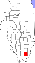 Map of Illinois highlighting Saline County